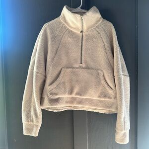 Lululemon Fleece Scuba Oversized Half Zip - M/L - White Opal